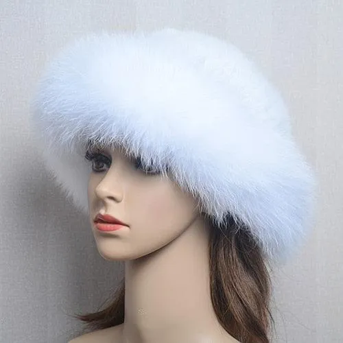 Luxury Handmade Knitted Mink Fur Hat Cap for Women