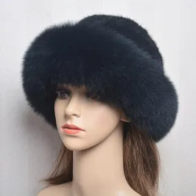 Luxury Handmade Knitted Mink Fur Hat Cap for Women