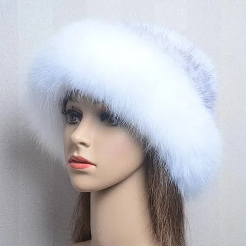 Luxury Handmade Knitted Mink Fur Hat Cap for Women