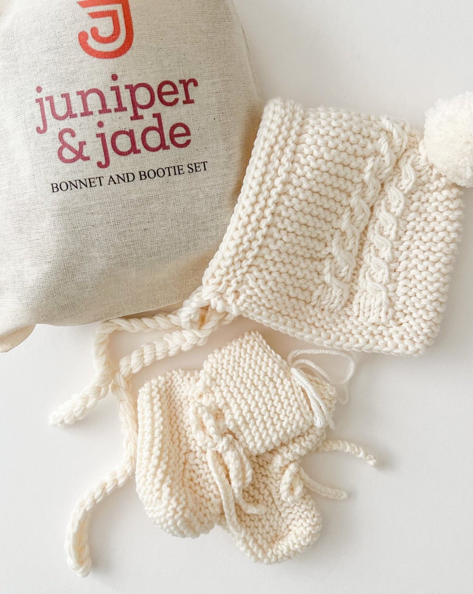 Merino Wool Bonnet & Bootie Set | Cream