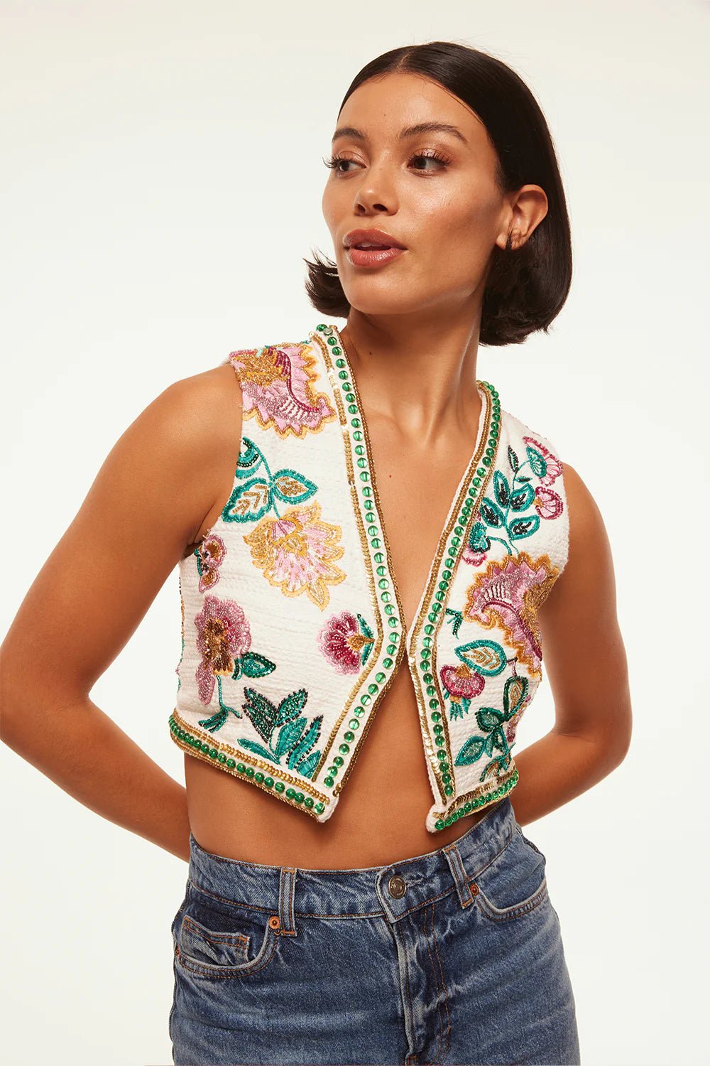 Misa Bashira Vest in Paisley Floral