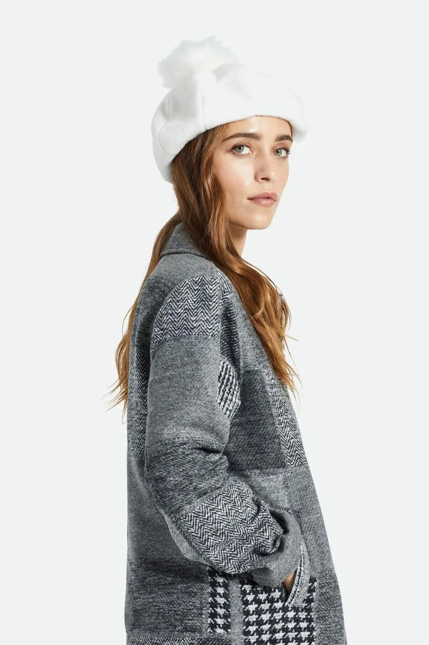 Natalie Oversized Pom Beret - Off White