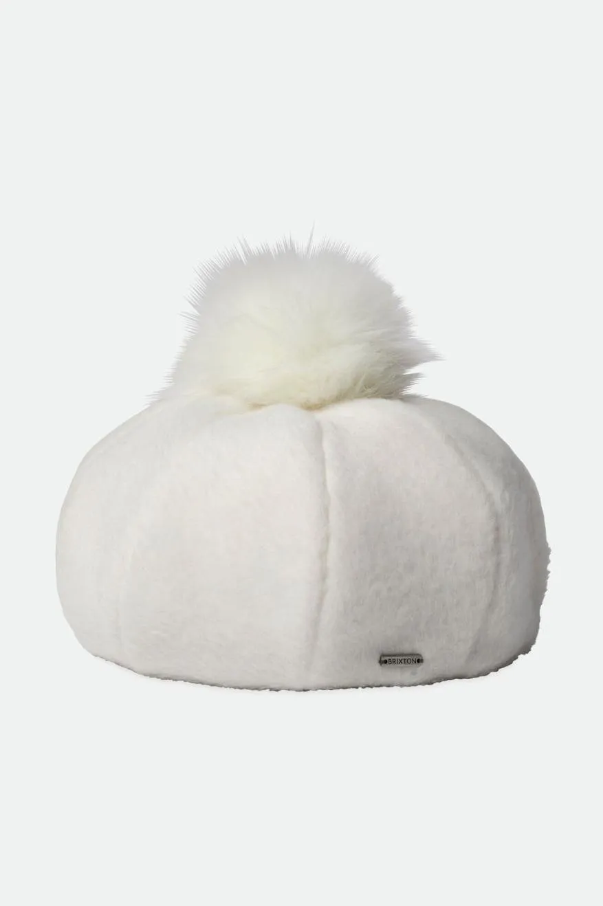 Natalie Oversized Pom Beret - Off White