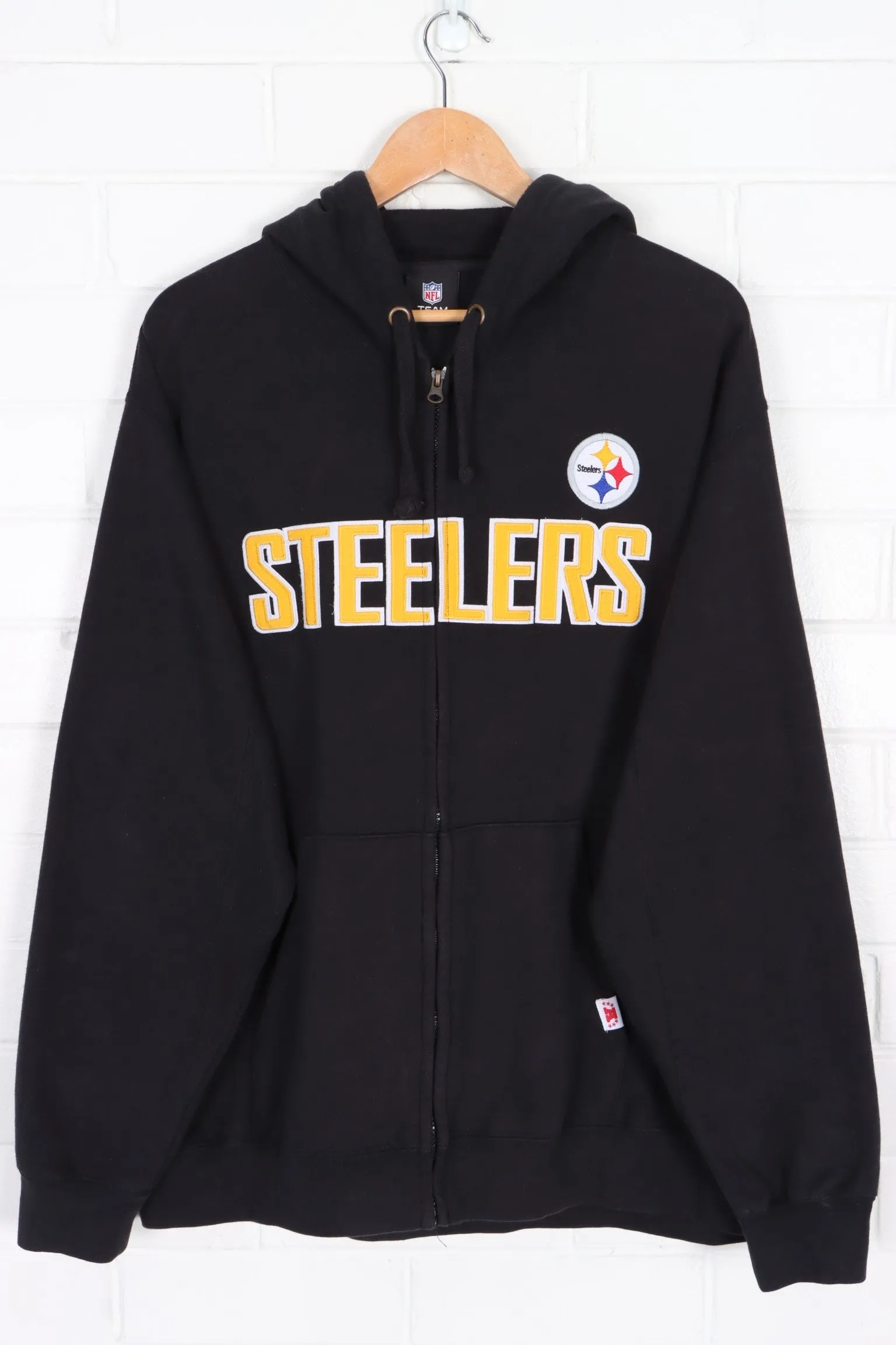 NFL Pittsburgh Steelers Embroidered Logo Full Zip Hoodie (XXL)