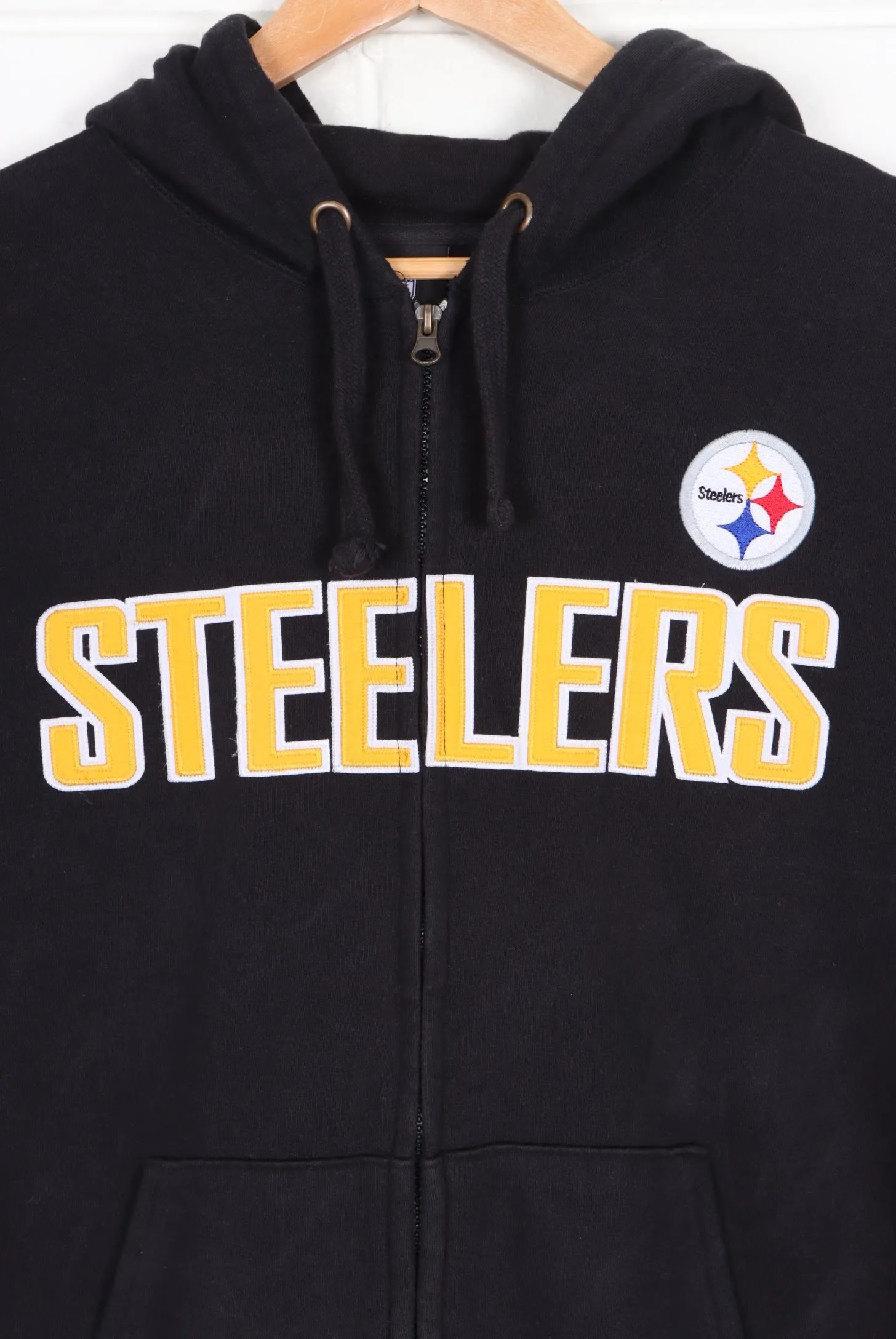 NFL Pittsburgh Steelers Embroidered Logo Full Zip Hoodie (XXL)