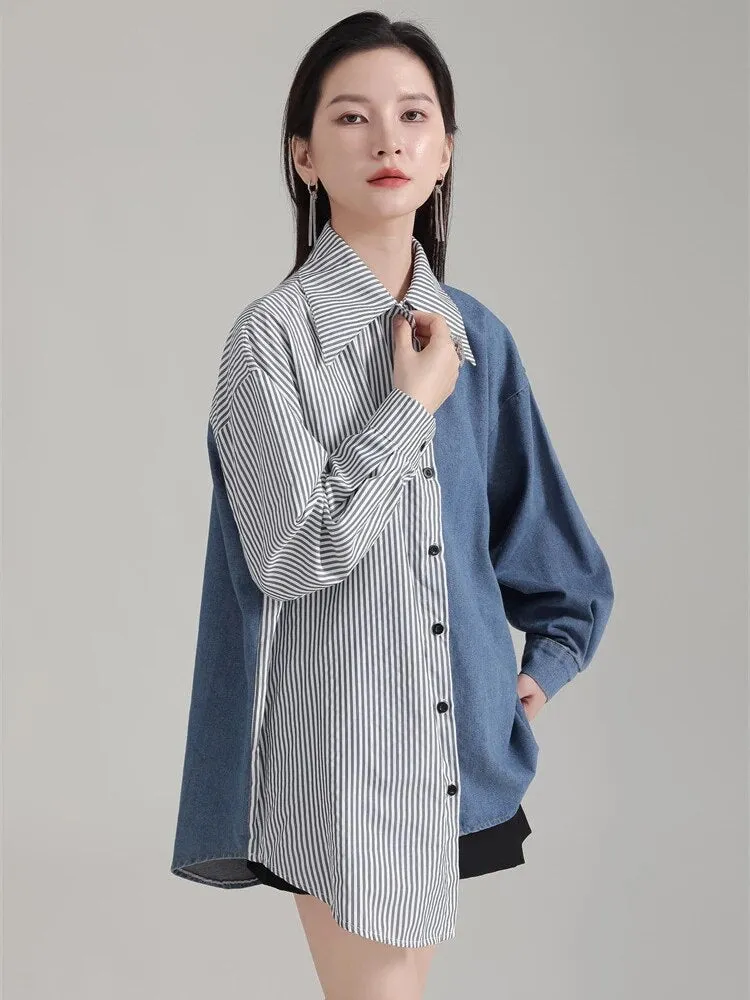 Noupa Color-block Asymmetrical Shirt