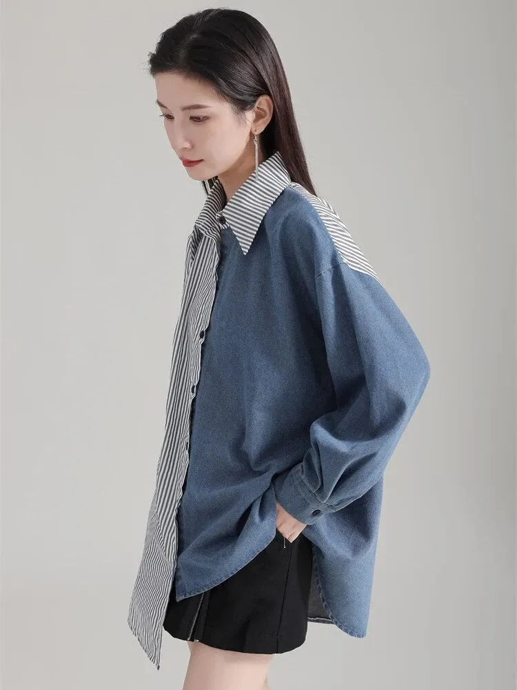 Noupa Color-block Asymmetrical Shirt