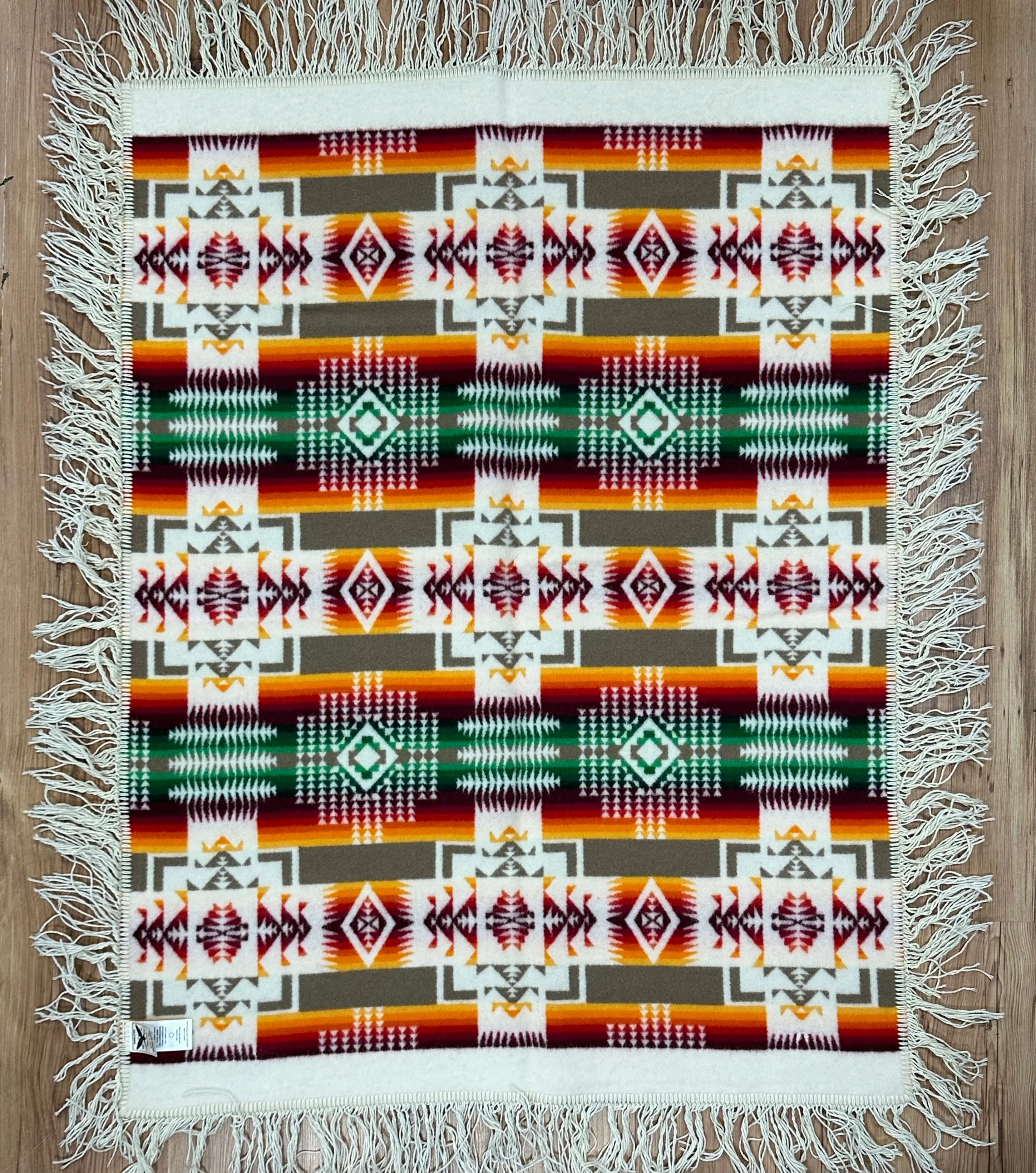 Pendleton Chief Joseph Ivory Fringed Crib Shawl