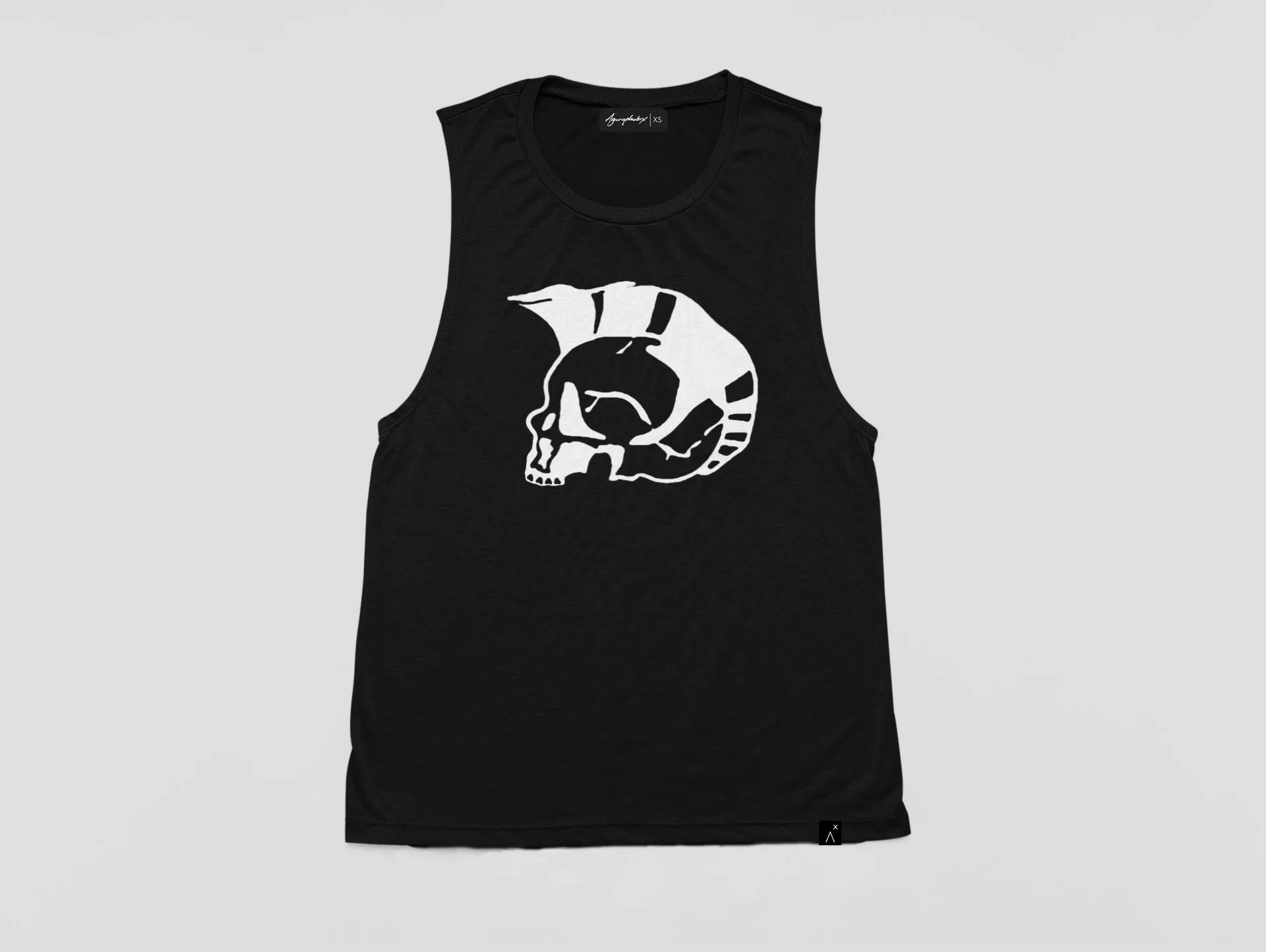 Punk skull print muscle tank top