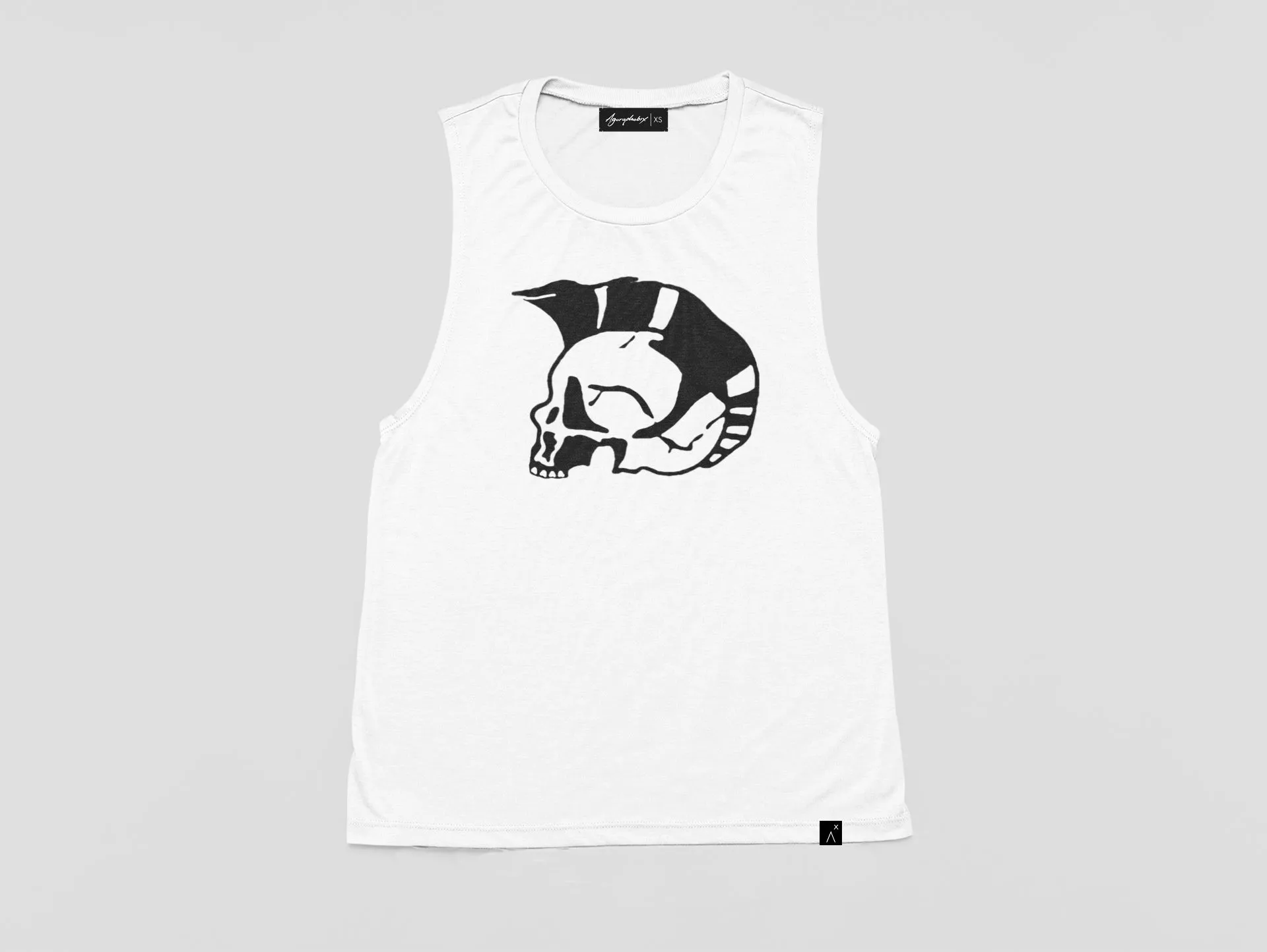 Punk skull print muscle tank top