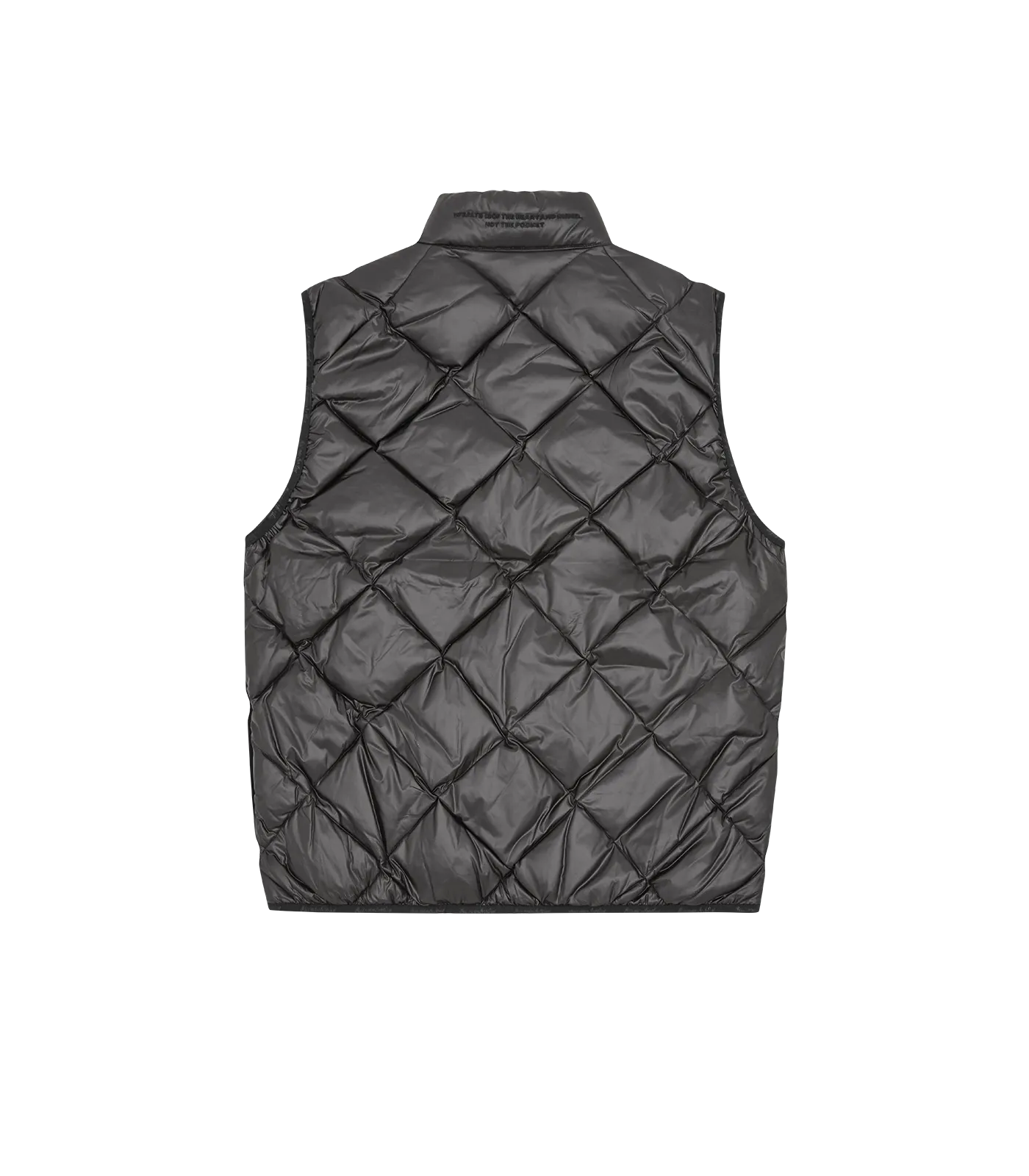 QUILTED LIGHTWEIGHT DOWN VEST - BLACK