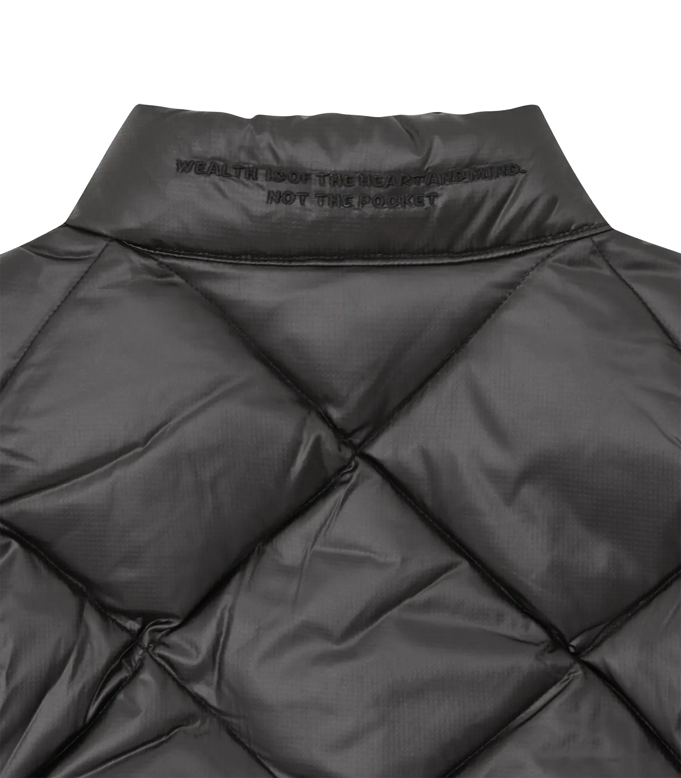 QUILTED LIGHTWEIGHT DOWN VEST - BLACK