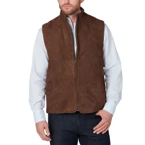 Quilted Suede Vest :: Brown