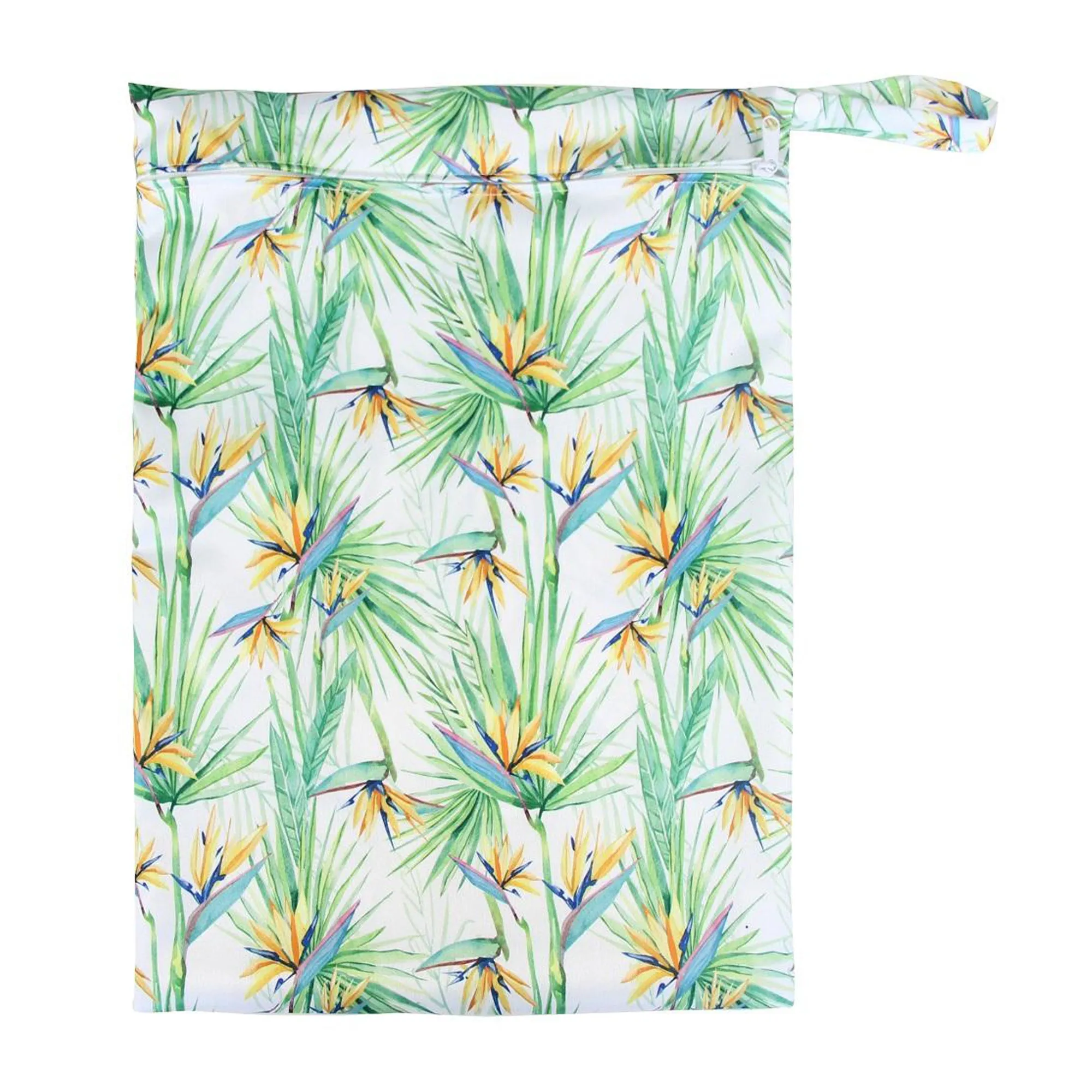 Reusable Single Zip Waterproof Nappy Wet Bag — Bird of Paradise