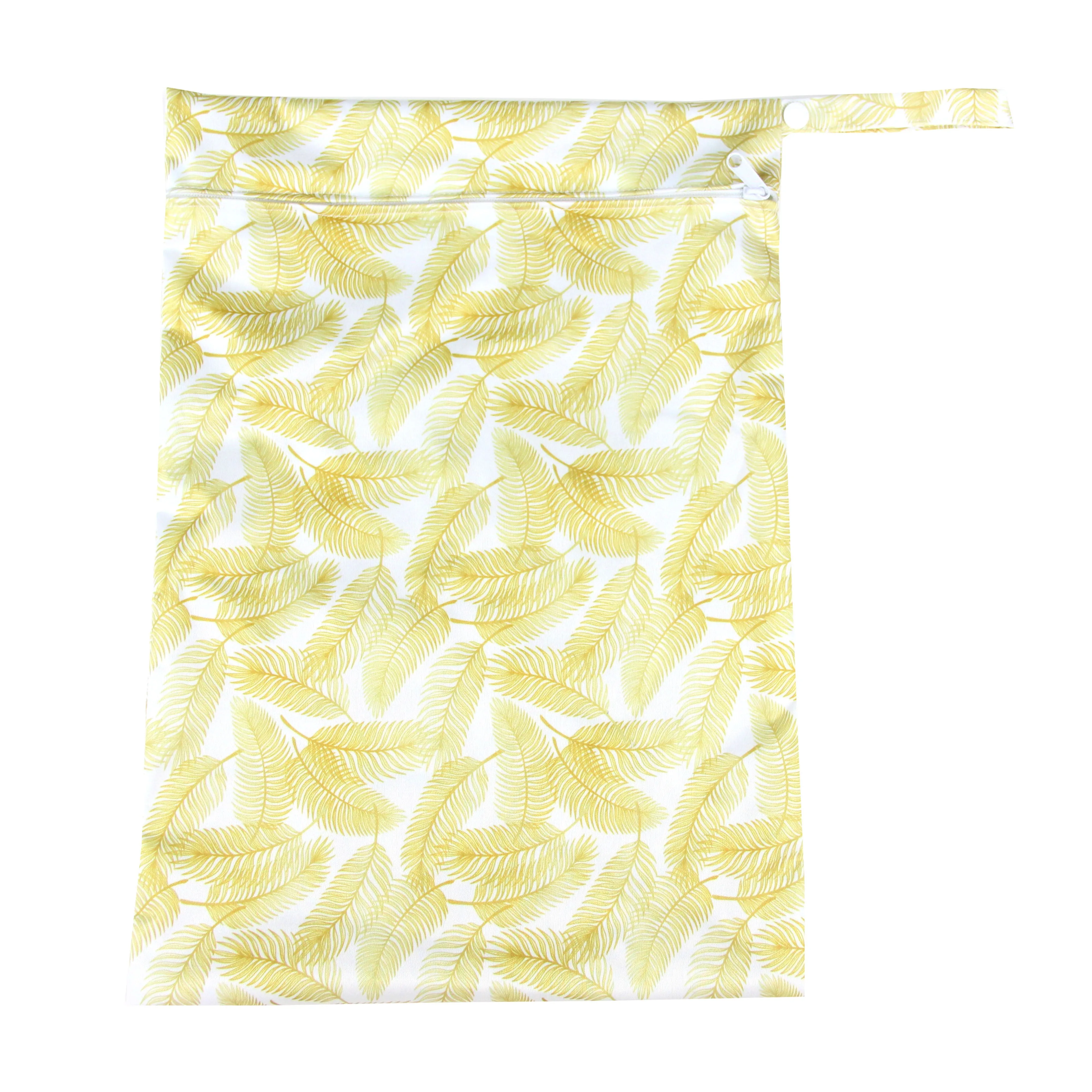 Reusable Single Zip Waterproof Nappy Wet Bag — Golden Fern