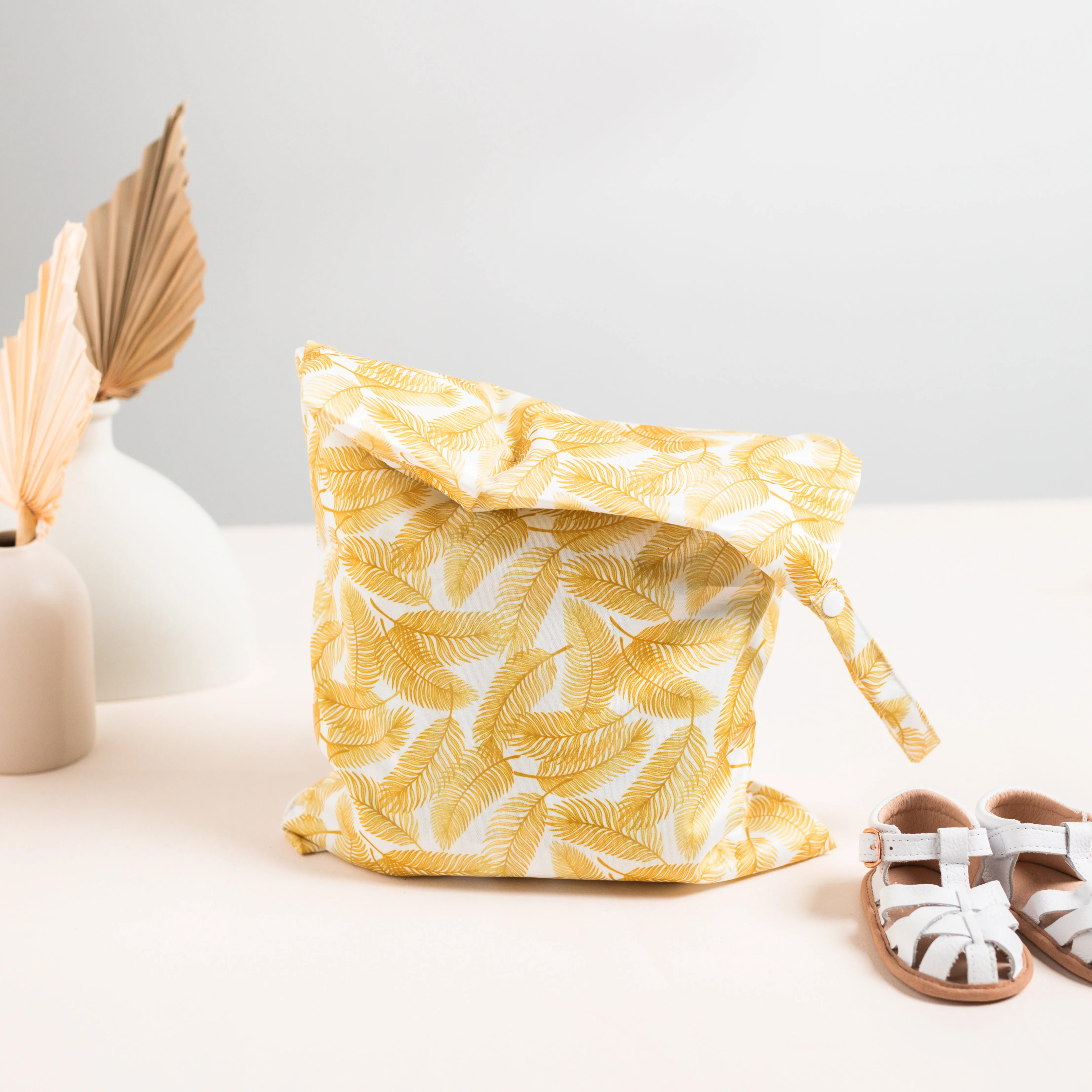 Reusable Single Zip Waterproof Nappy Wet Bag — Golden Fern