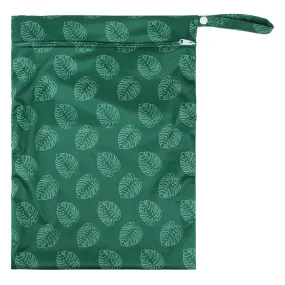 Reusable Single Zip Waterproof Nappy Wet Bag — Palm Leaf