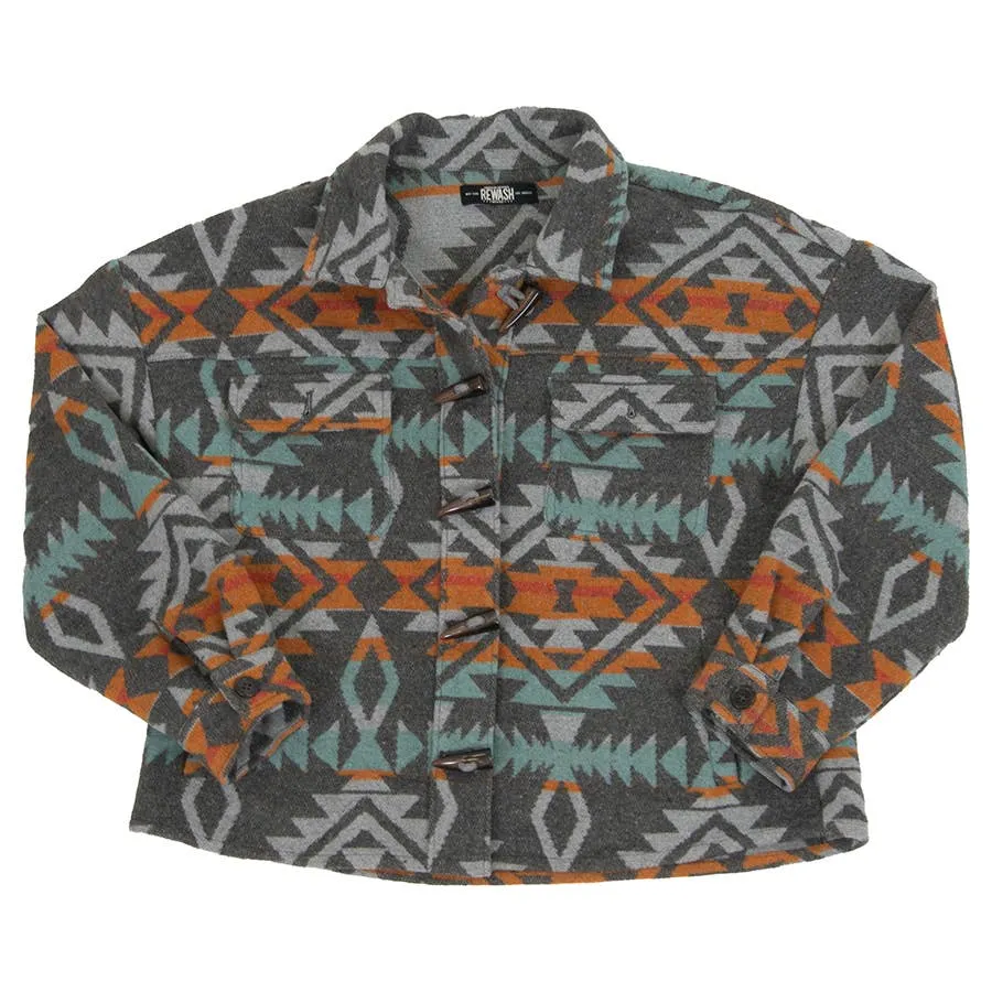 Rewash Women's Navajo Fleece Jacket Shirt