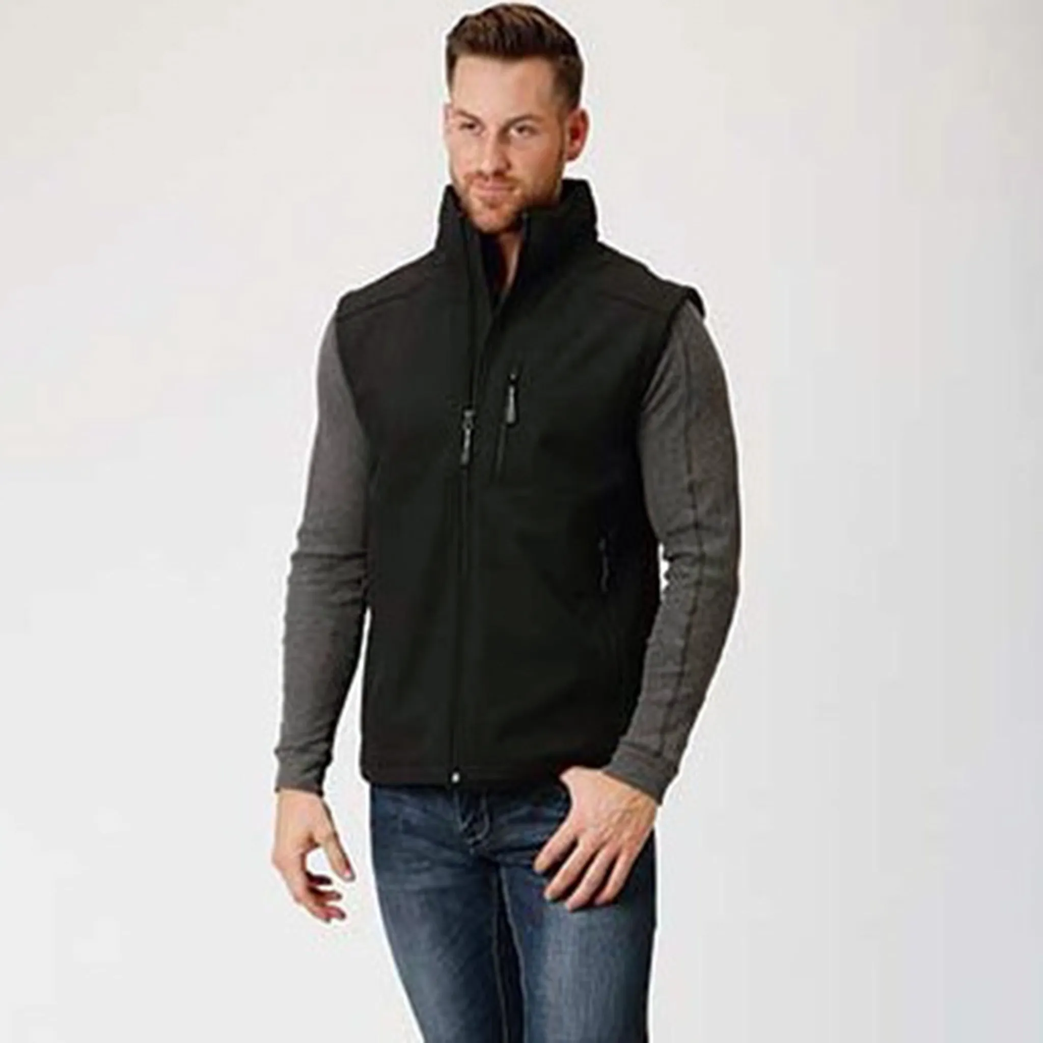 Roper Men's Black Softshell Vest