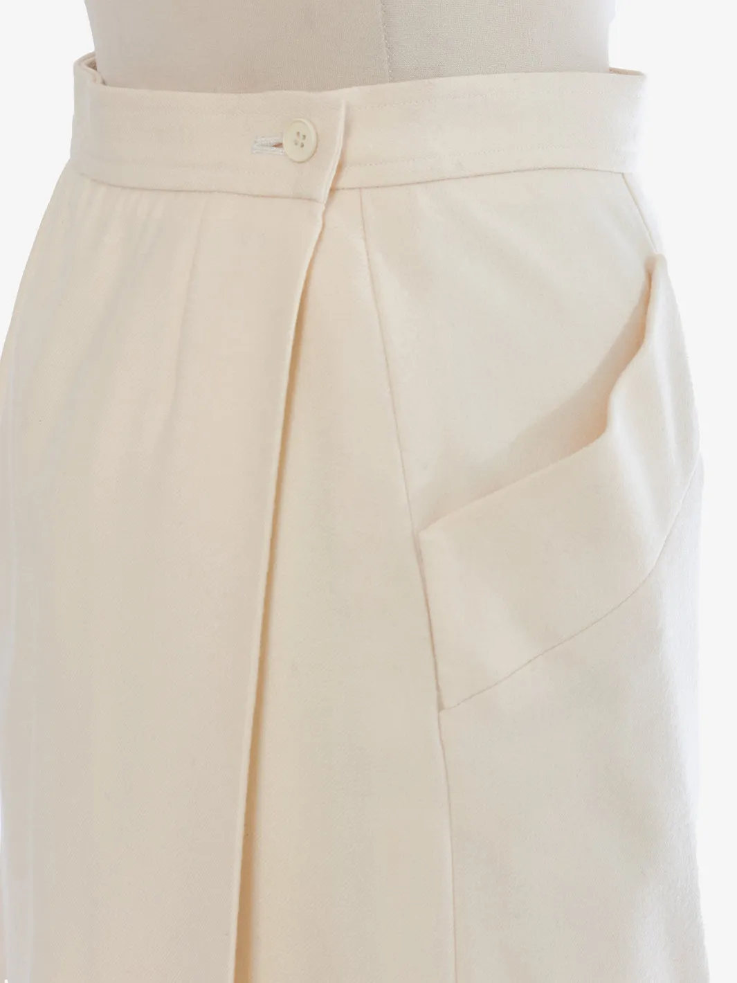 Saint Laurent Cream wool skirt