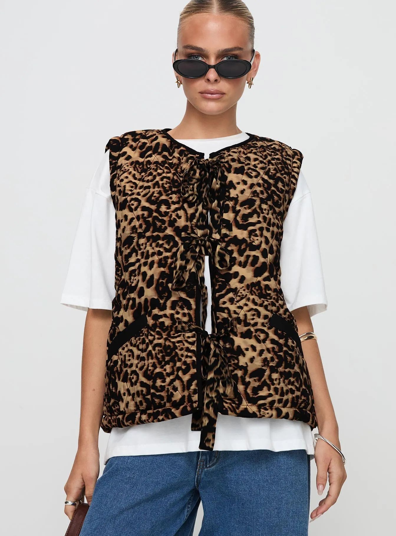 Samual Quilted Vest Leopard