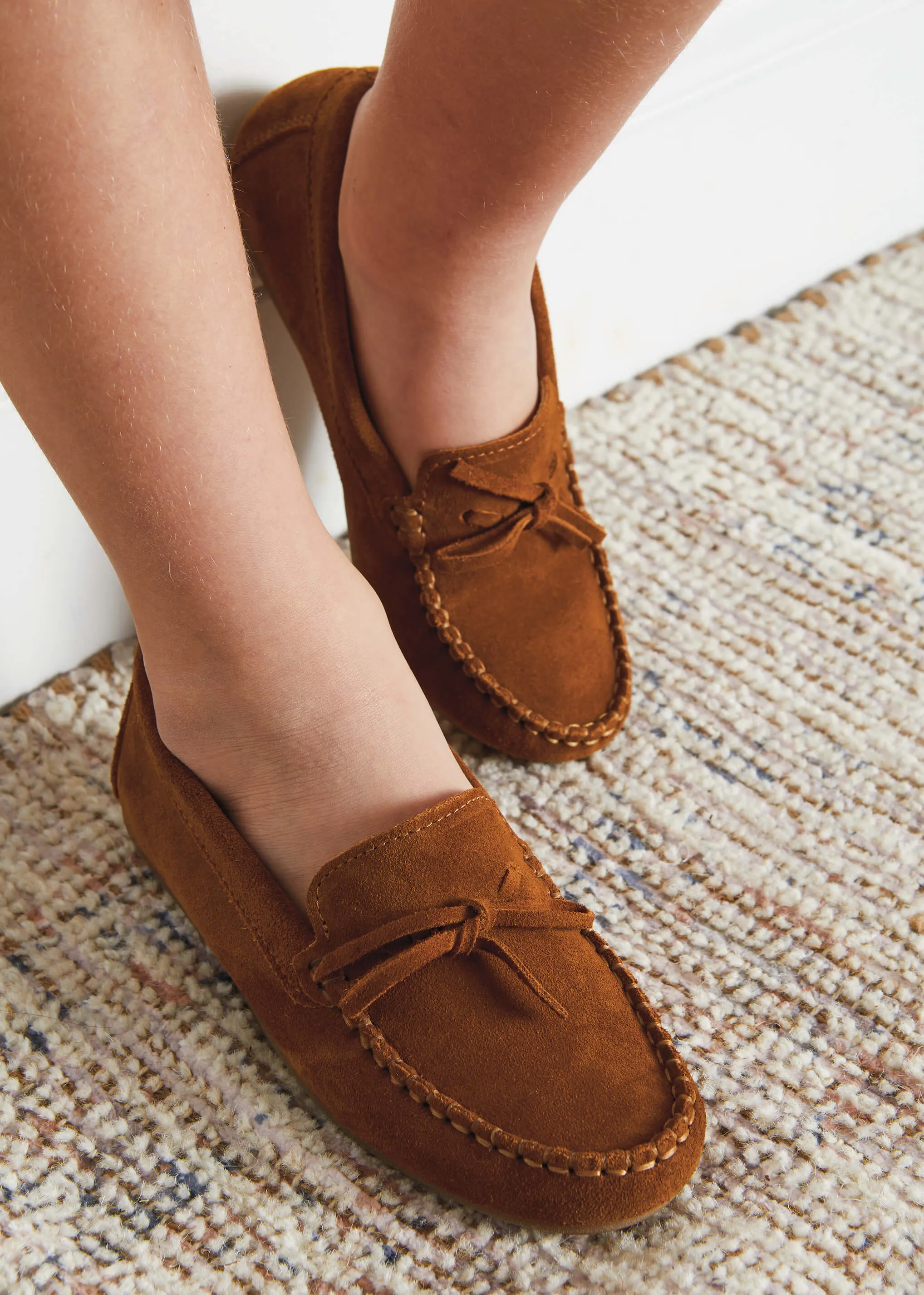 Suede Loafers in Camel Brown (25-34EU)