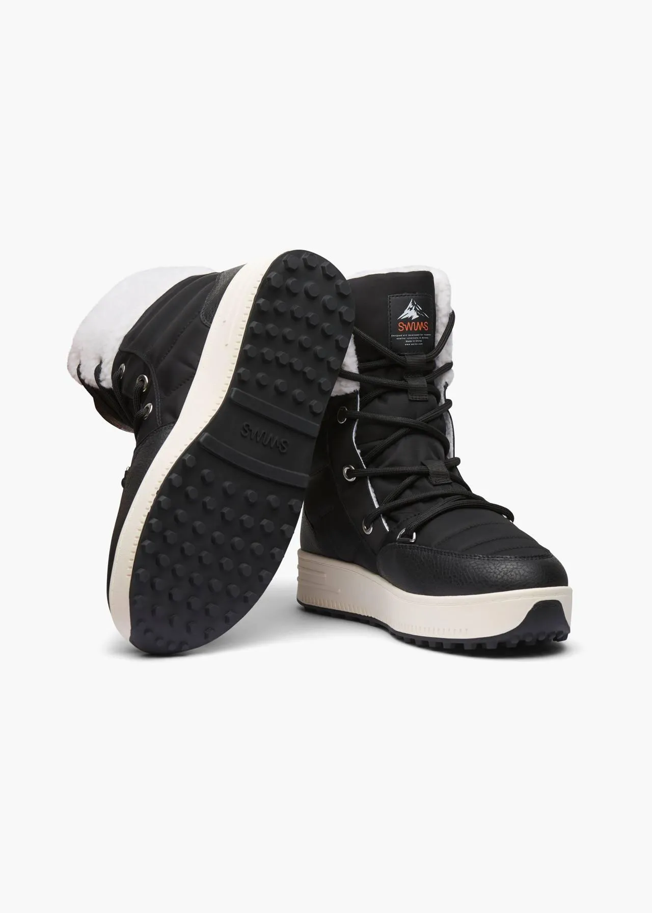 SWIMS - Women's Snow Runner High - Black/White