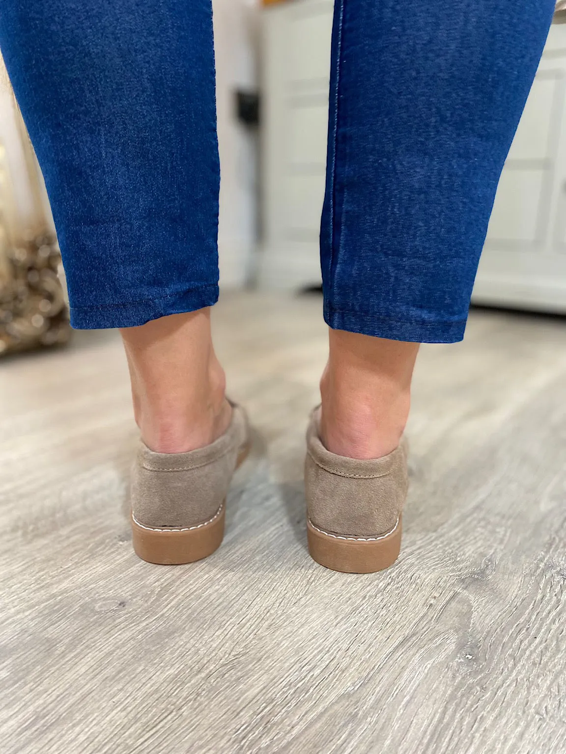 Taupe Suede Loafers