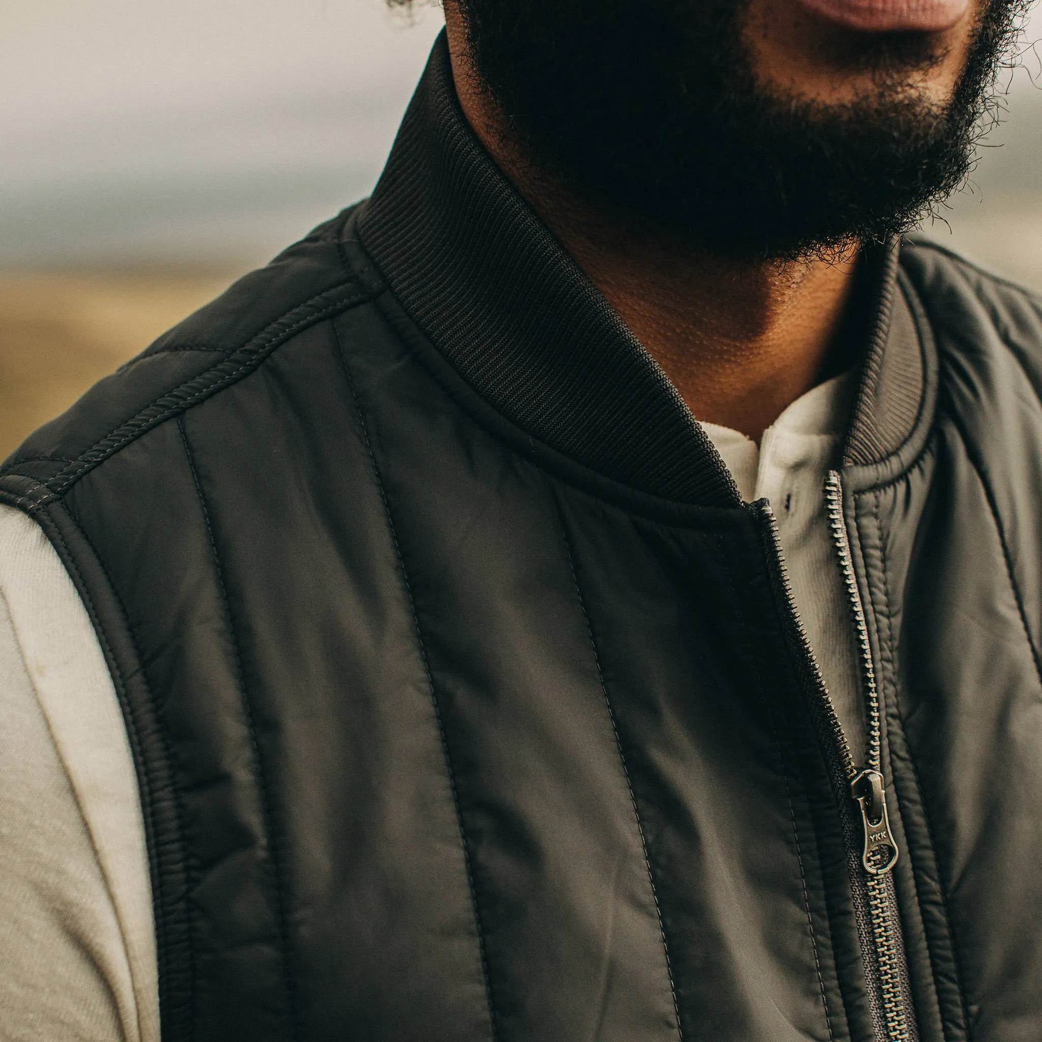 The Able Vest in Quilted Charcoal