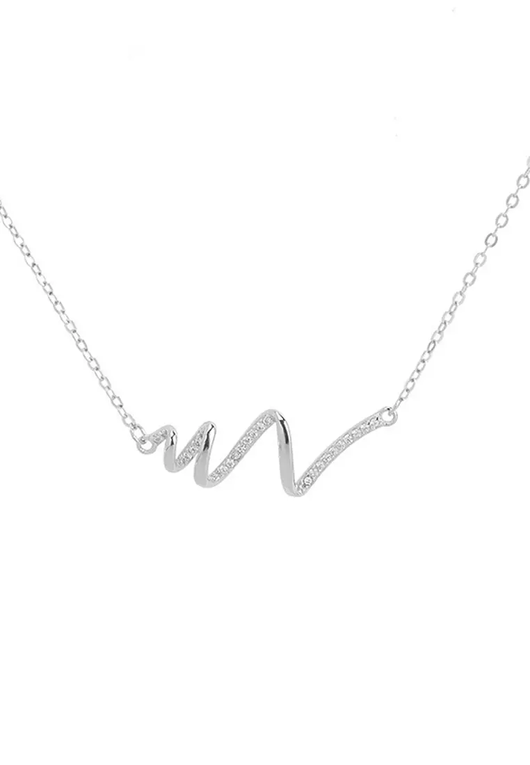 Twenty Eight Shoes VANSA Simple wavy imitation diamond Pendant Necklace VAW-N246