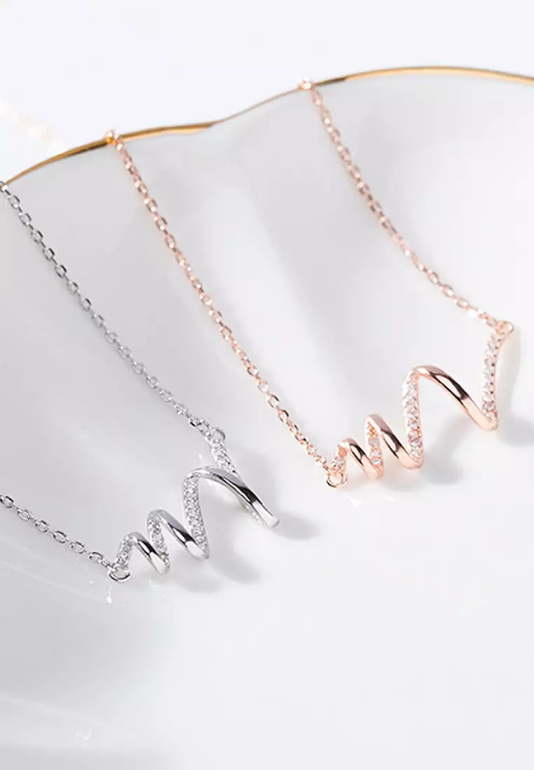 Twenty Eight Shoes VANSA Simple wavy imitation diamond Pendant Necklace VAW-N246