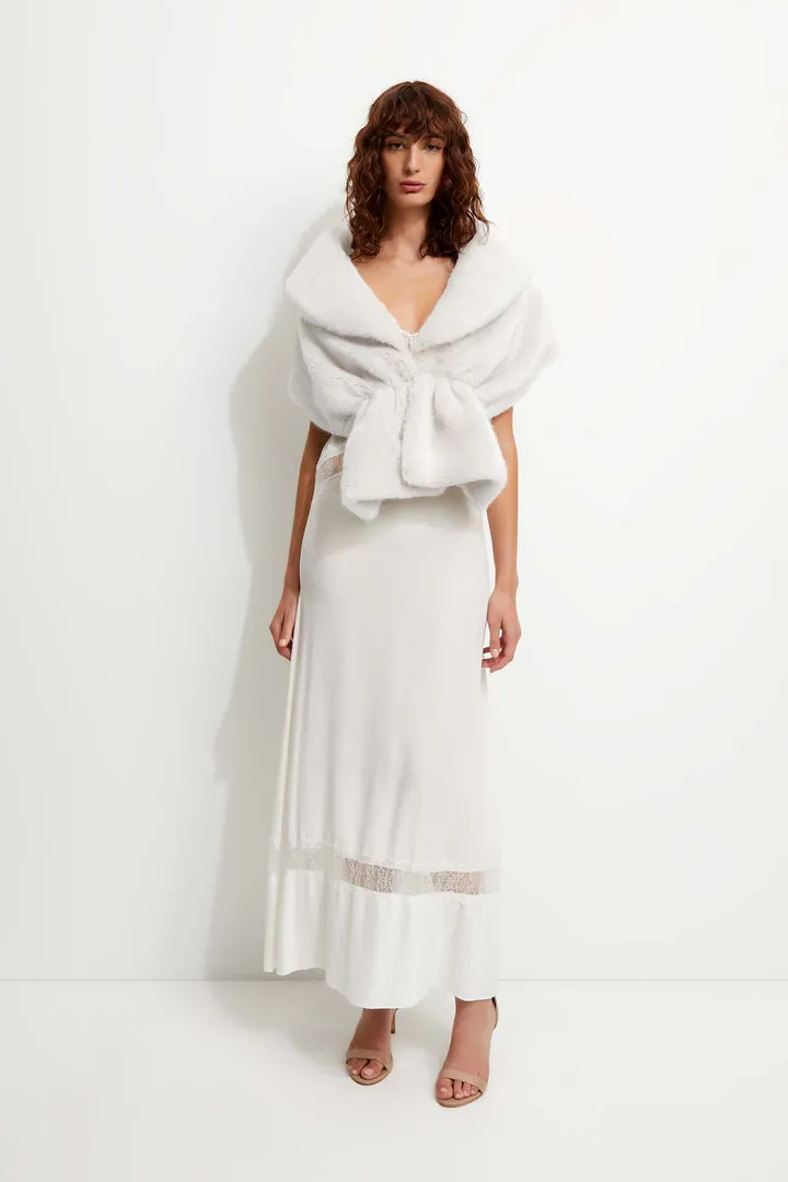 UNREAL FUR Champagne Wrap Fur Stole (Ivory)