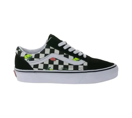 VANS Old Skool Women's Sneakers Fruit Checkerboard Skater Shoes VN007NTY281 Black/White/Multicolored