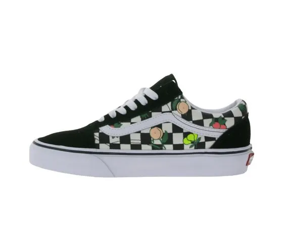 VANS Old Skool Women's Sneakers Fruit Checkerboard Skater Shoes VN007NTY281 Black/White/Multicolored