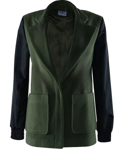 Vestiaire D'un Oiseau Libre Women's Green / Black Hybrid Jacket