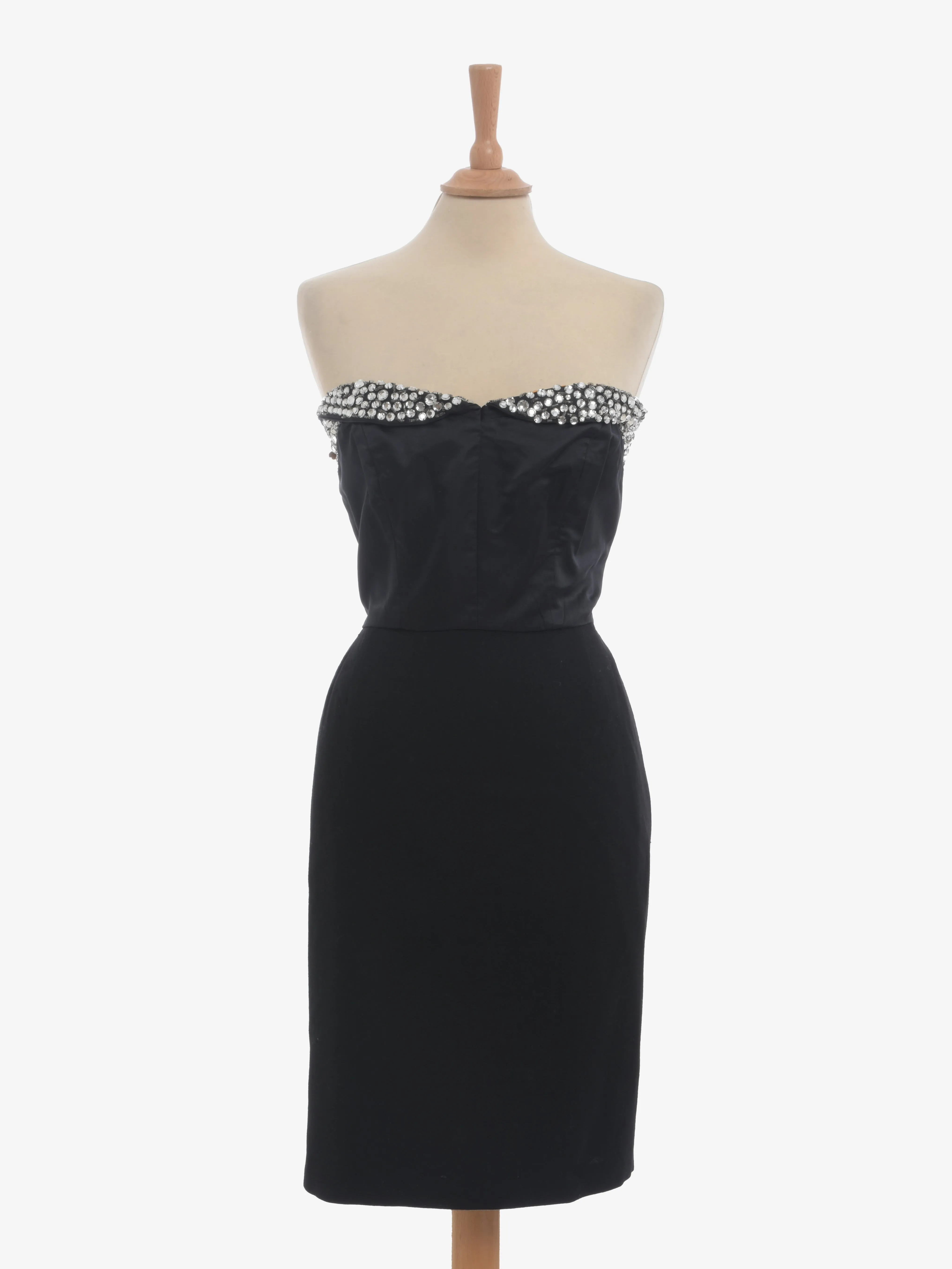 Vintage Sheath Dress With Rhinestone