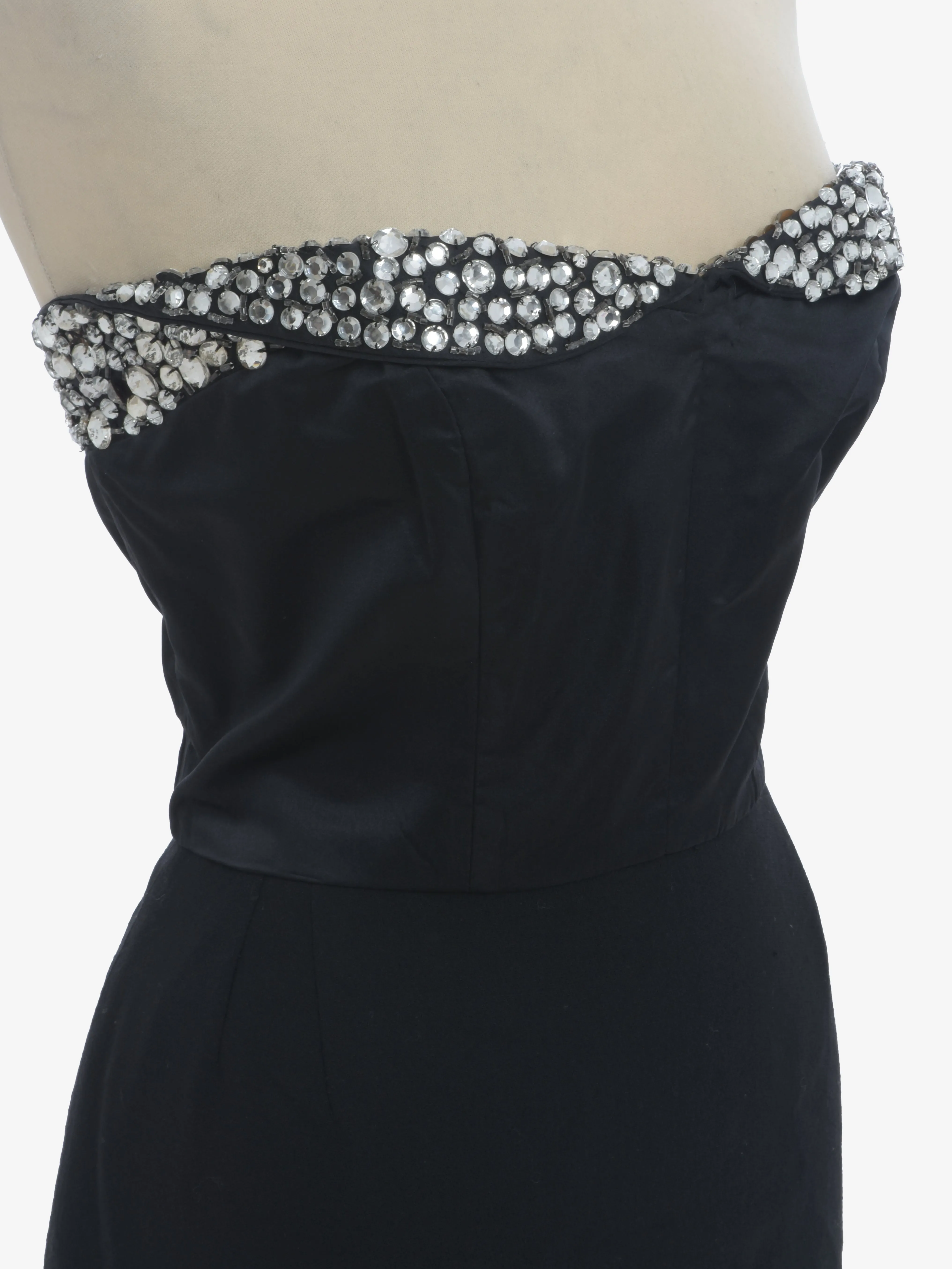 Vintage Sheath Dress With Rhinestone