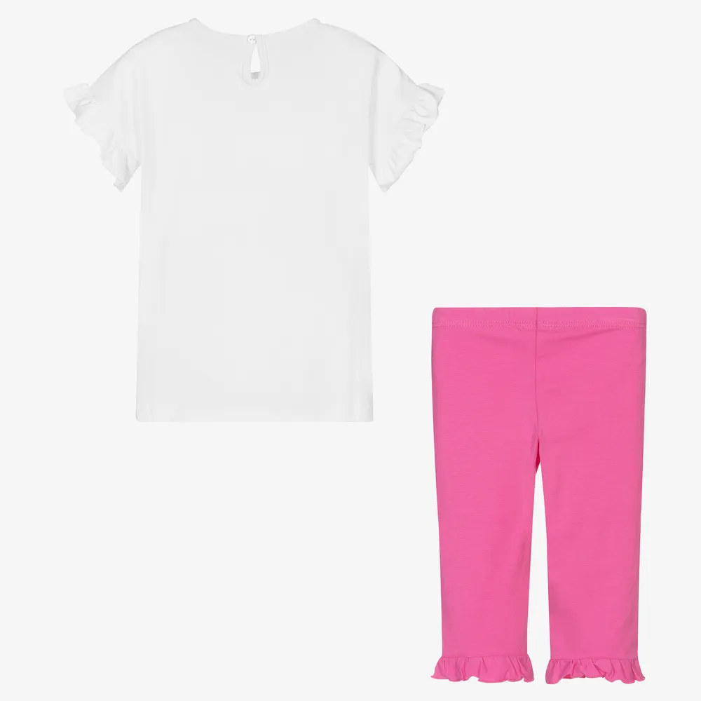 White & Pink Leggings Set