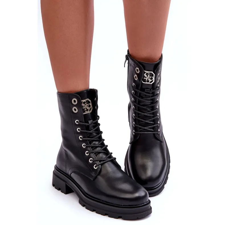 Worker Ankle Boots Black Yemannis