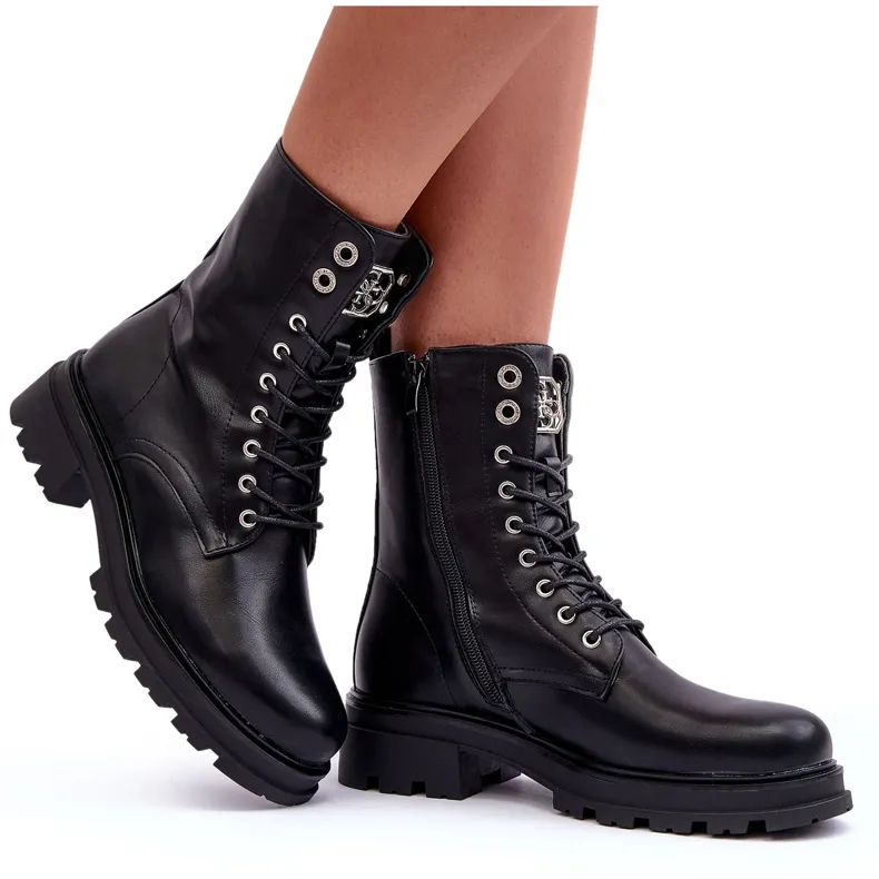 Worker Ankle Boots Black Yemannis