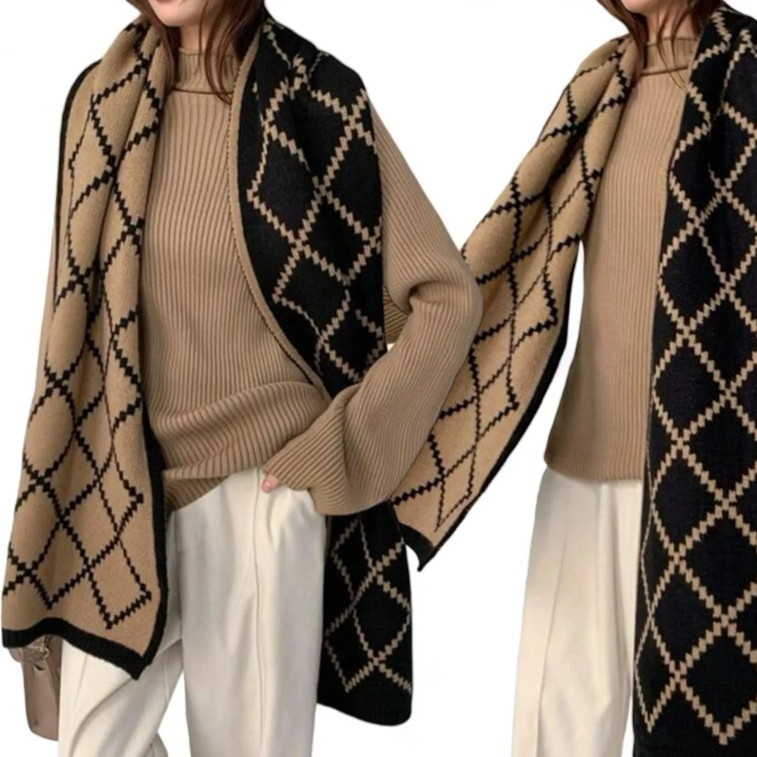 WRAP Warm Narrow Shawl Wool-like Scarf