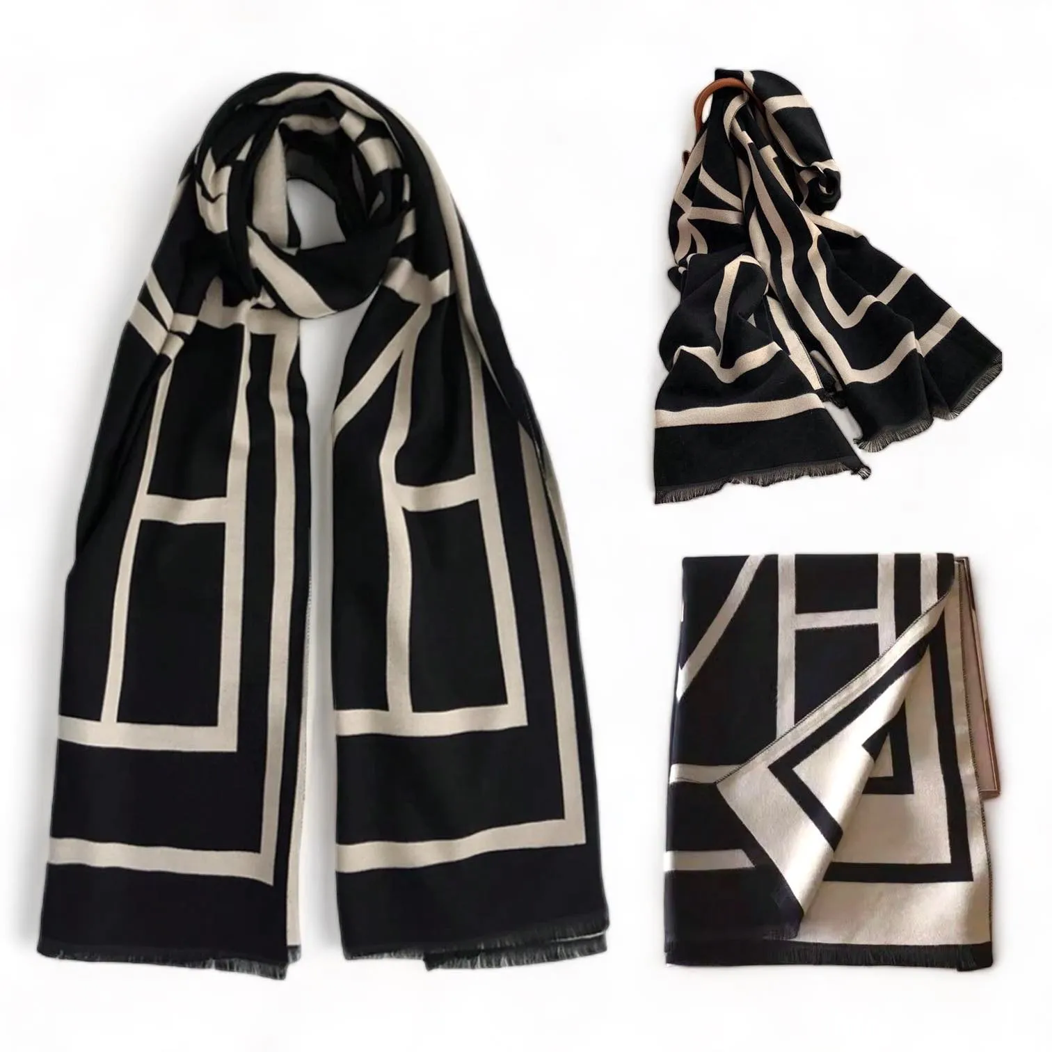 WRAP Warm Narrow Shawl Wool-like Scarf